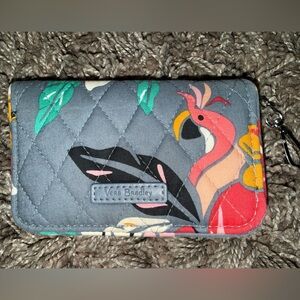 Vera Bradley Gray Quilted Wallet with Tropical Bird Design